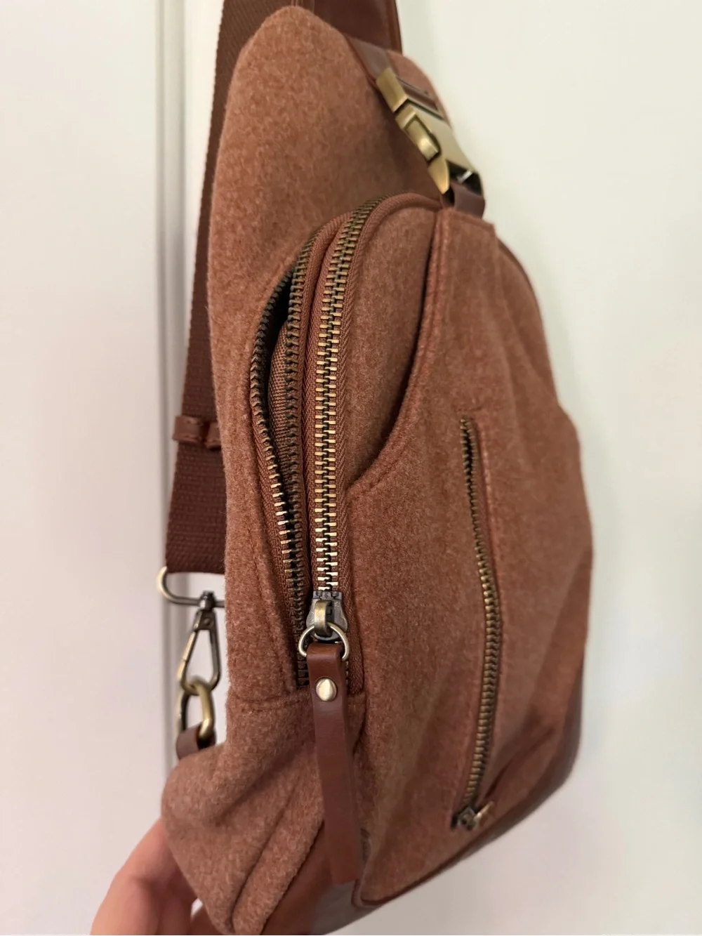 Brown Sling Backpack - Picture 3 of 6
